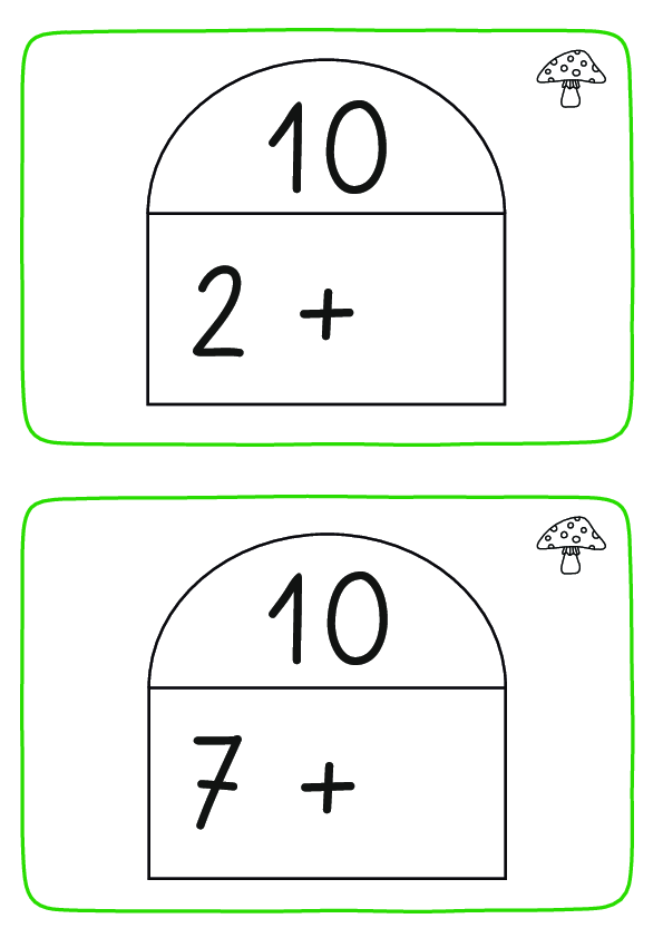 die 10 zerlegen - einfache Zahlenhäuser